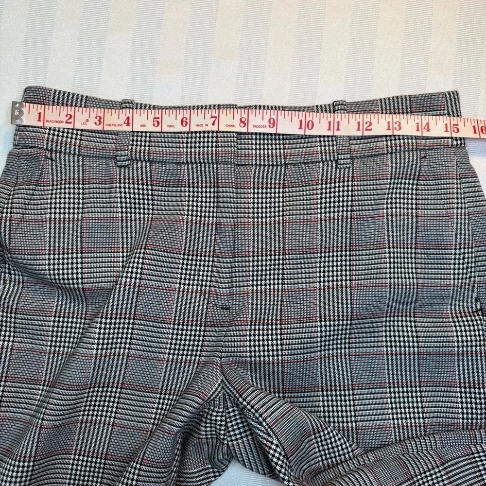 J. Crew 365 Plaid Trousers Pants Sz 4 Lined. Black, White & Red NWOT #H2873